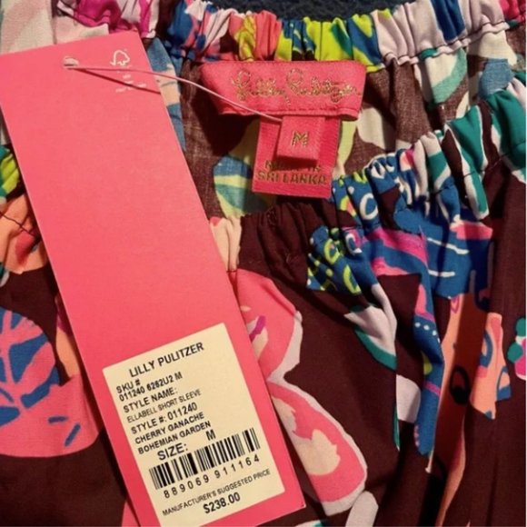 Lilly Pulitzer Ellabell Midi dress cherry ganache bohemian garden medium NWT - Picture 8 of 9